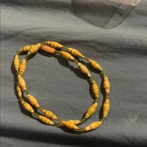 Handcrafted Yellow and Green Beaded bracelet